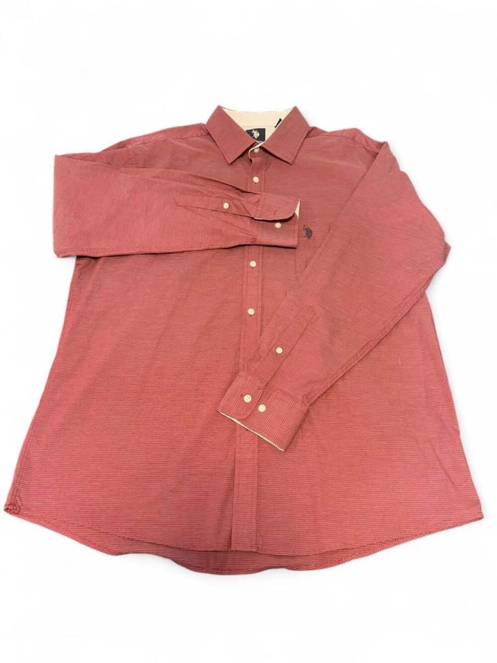 U.S. Polo Assn. Long Sleeve Slim Fit Button Down Shirt XL Red